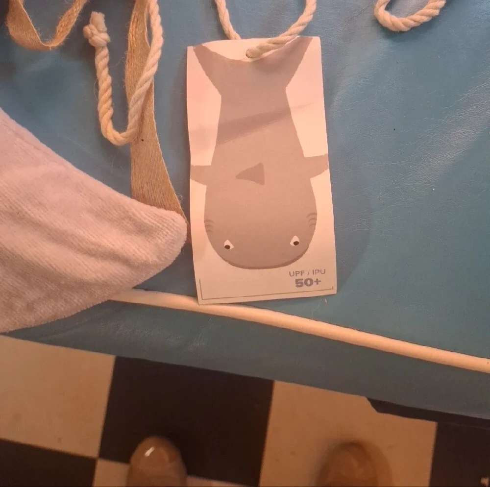 Pottery Barn Kids Shark Beach Towel - Light Gray